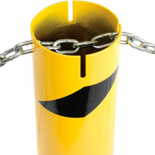 Global Industrial Steel Bollard W/Removable Plastic Cap & Chain Slots For Underground 5.5x24 - Image 6