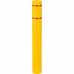 Global Industrial™ Reflective Bollard Sleeve, 6" Dia. x 52"H, Yellow With Red Tape