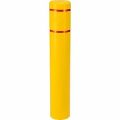 Global Industrial™ Reflective Bollard Sleeve, 8" Dia. x 52"H, Yellow With Red Tape