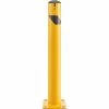 Global Industrial™ Steel Bollard w/Chain Slots & Removable Cap, 4-1/2"Dia. x 36"H, Yellow