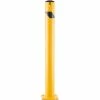 Global Industrial™ Steel Bollard w/Chain Slots & Removable Cap, 4-1/2"Dia. x 48"H, Yellow