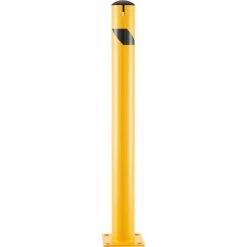 Global Industrial™ Steel Bollard w/Chain Slots & Removable Cap, 4-1/2"Dia. x 48"H, Yellow