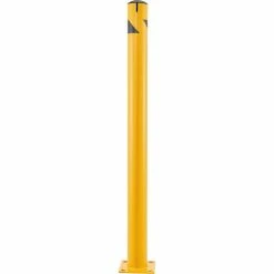 Global Industrial™ Steel Bollard w/Chain Slots & Removable Cap, 4-1/2"Dia. x 60"H, Yellow