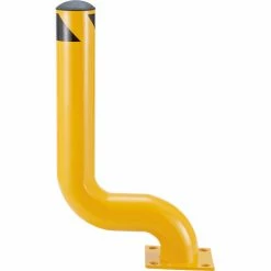 Global Industrial™ Offset Steel Bollard, 4-1/2" Dia. x 35"H, Yellow