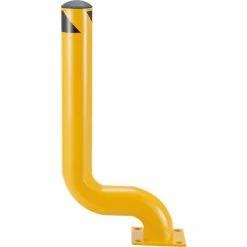 Global Industrial™ Offset Steel Bollard, 4-1/2" Dia. x 47"H, Yellow