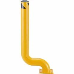 Global Industrial™ Offset Steel Bollard, 4-1/2" Dia. x 53"H, Yellow