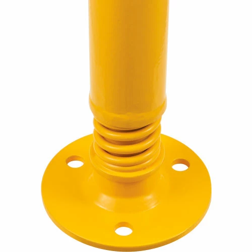 Global Industrial Spring Loaded Bollard, 42” H x 2-1/2” Diameter, Powder Coated Yellow - Image 2