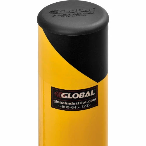 Global Industrial Spring Loaded Bollard, 42” H x 2-1/2” Diameter, Powder Coated Yellow - Image 3