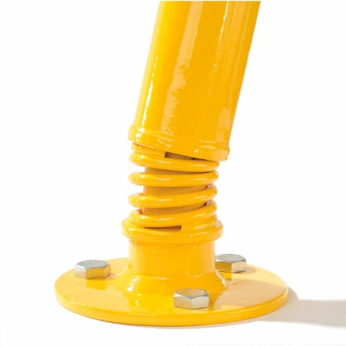 Global Industrial Spring Loaded Bollard, 42” H x 2-1/2” Diameter, Powder Coated Yellow - Image 4