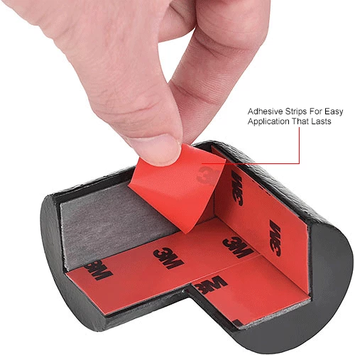 Global Industrial™ 2D Protective Safety Corner Guards, PU Foam, Adhesive Backed, Black, 1/Each - Image 6