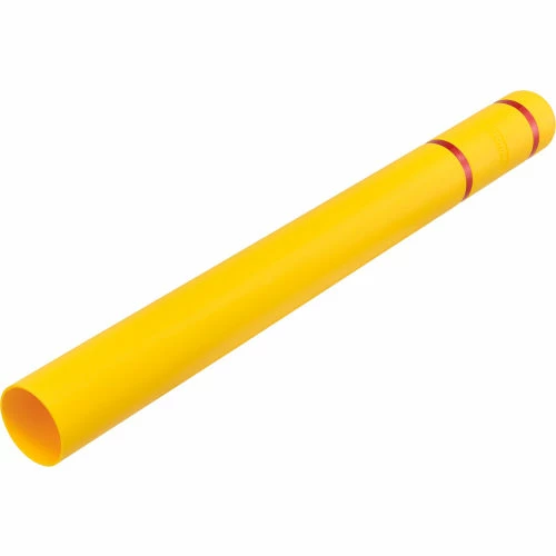 Global Industrial™ Bollard Post Sleeve, 4" D x 52" H, Yellow With Red Tape, HDPE - Image 2