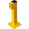 Global Industrial™ Steel Lift-Out Guard Rail End Post, Single-Rail, 20"H, Yellow