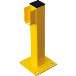 Global Industrial™ Steel Lift-Out Guard Rail End Post, Single-Rail, 20"H, Yellow