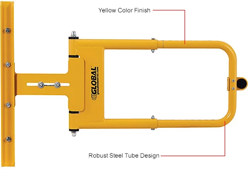 Global Industrial Adjustable Safety Swing Gate, 16"-26"W Opening, Yellow - Image 17