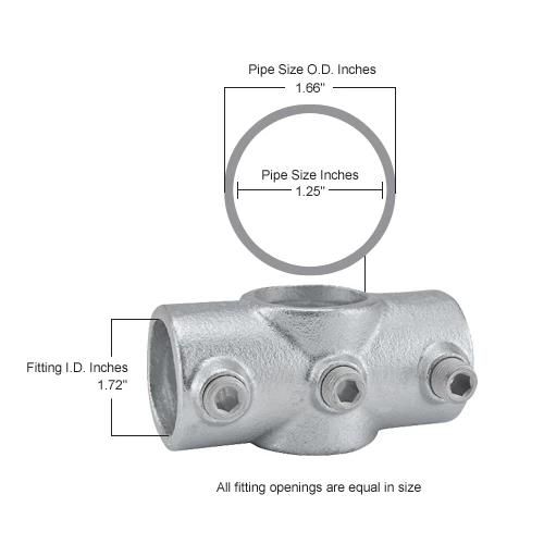 Global Industrial Pipe Fitting - Two Socket Cross 1-1/4" Dia. - Image 6