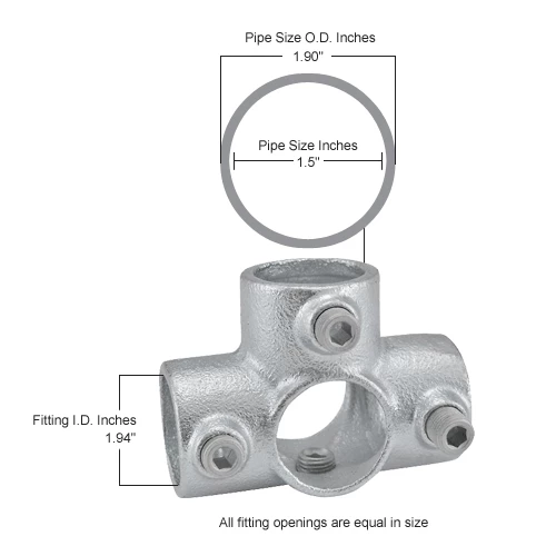 Global Industrial™ Pipe Fitting - Side Outlet Tee 1-1/2" Dia. - Image 6
