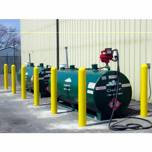 Ideal Shield® Smooth Bollard Post Sleeve, 7" HDPE Dome Top, Yellow