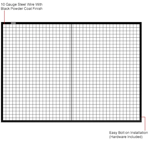 Global Industrial Machine Wire Guard Panel, 7'W, Black - Image 6