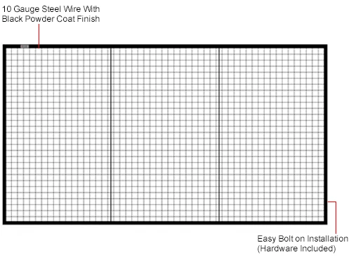 Global Industrial Machine Wire Guard Panel, 9'W, Black - Image 6