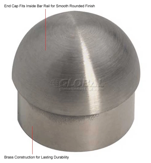 Lavi Industries, Half Ball End Cap, for 1.5" Tubing, Polished Brass - Image 3