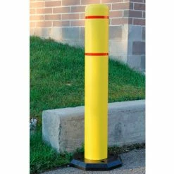 Innoplast BollardGard Anywhere with 25 lb. Rubber Base, Brown/White Tape, 4" x 52", BGAW452BNW