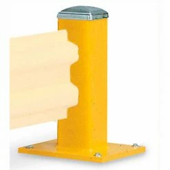 Wildeck® Steel Single Column Post For Single Rail, 18"H,Yellow