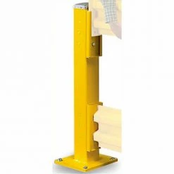 Wildeck® Steel Single Column Post For Double Rail, 44"H,Yellow