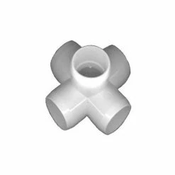 Circo Innovations 5 Way X Fittings, 1-1/4"Dia., Furniture Grade Pvc, White - Pkg Qty 15