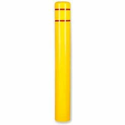Post Guard® Bollard Cover 3507R, 10-7/8"Dia. X 60"H, Yellow W/Red Tape