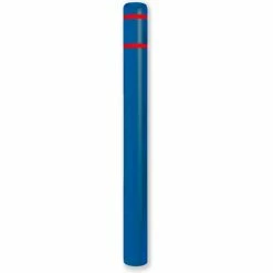 Post Guard® Bollard Cover 4.5"Dia. X 52" H, Blue/Red Tape