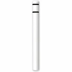 Post Guard® Bollard Cover 4.5"Dia. X 64" H, White/Black Tape