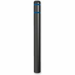 Post Guard® Bollard Cover 4.5"Dia. x 64" H, Black/Blue Tape