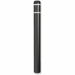 Post Guard® Bollard Cover 4.5"Dia. x 64" H, Black/White Tape