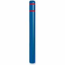 Post Guard® Bollard Cover 4.5"Dia. x 64" H, Blue/Red Tape