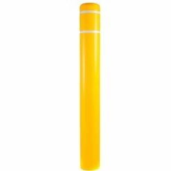 Post Guard® Bollard Cover CL13860, 7" Dia. x 52"H, Yellow with White Tape