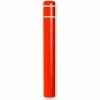 Post Guard® Bollard Cover 7"Dia. x 52" H, Red/White Tape