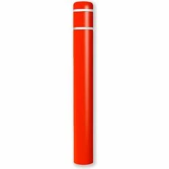 Post Guard® Bollard Cover 7"Dia. x 52" H, Red/White Tape