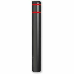 Post Guard® Bollard Cover 7"Dia. X 60" H, Black/Red Tape