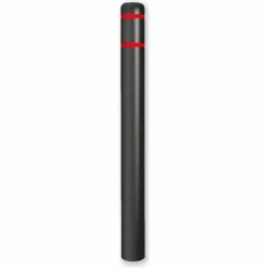 Post Guard® Bollard Cover 7"Dia. x 72" H, Black/Red Tape
