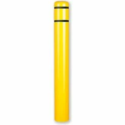 Post Guard® Bollard Cover 7"Dia. x52" H, Yellow/Black Tape