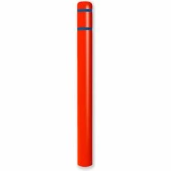 Post Guard® Bollard Cover 7"Dia. x 72" H, Red/Blue Tape