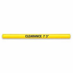 Encore Commercial Products Height Guard™ Clearance Bar HTGRD7120, 7"Dia. X 120"L, Yellow W/Graphics