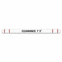 Encore Commercial Products Height Guard™ Clearance Bar, 7"D x 120"L, White w/Red Tape, Graphics, HTGRD7120WR