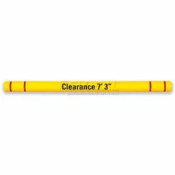 Encore Commercial Products Height Guard™ Clearance Bar HTGRD712OYR, 7"Dia. X 120"L, Yellow W/Red Tape & Graphics