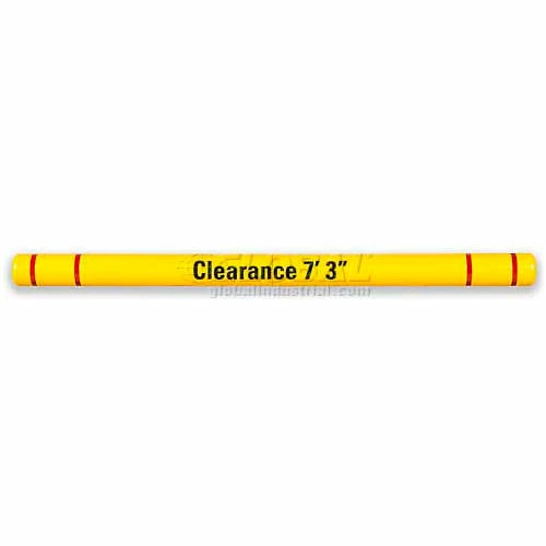 Encore Commercial Products Height Guard™ Clearance Bar HTGRD796YW, 7"Dia. X 96"L, Yellow W/White Tape & Graphics