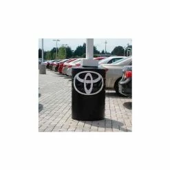 Post Guard Light Pole Guard Base Cover LPGBLACK, 26"Dia. X 41-1/4"H, 4 Rings, Black