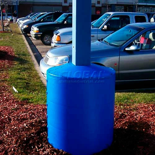 Post Guard Light Pole Guard Base Cover LPGBLUE, 26"Dia. X 41-1/4"H, 4 Rings, Blue
