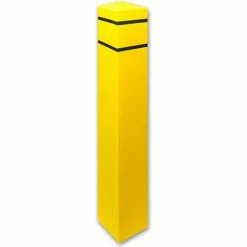 Post Guard® Bollard Cover Square 6.5" Dia. x 55" H, Yellow/Black Tape
