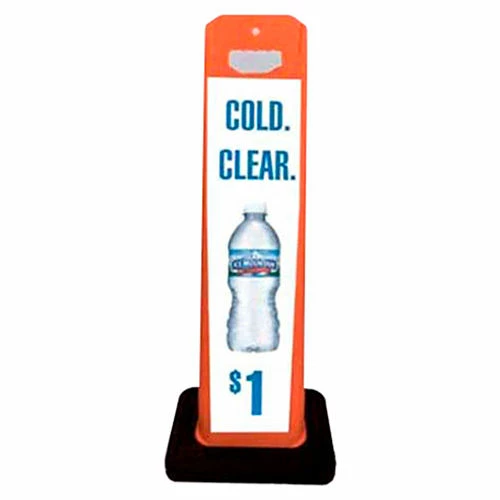 Encore Commercial Products Portable Media Bollard, Orange, with Rubber Base, SSP/O