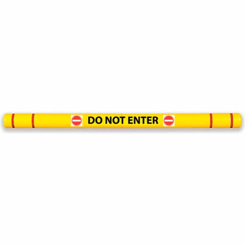 Post Guard® Clearance Bar 7"Dia. x 80"L, Yellow/Red Tape, Do Not Enter/Symbols